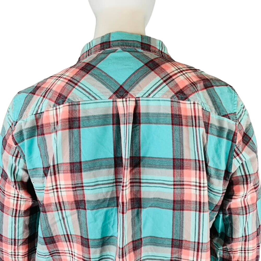 Talbots Womans Sz 2X Plus Shirt Button Front Long Sleeves Blue‎ Pink Top - Picture 6 of 8